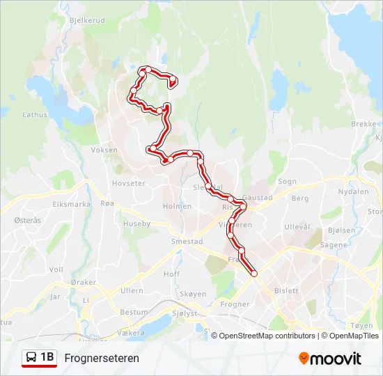 1B Bus Line Map