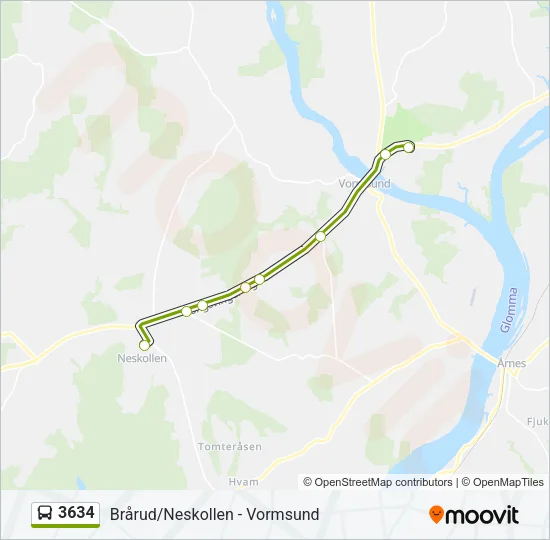 3634 Bus Line Map