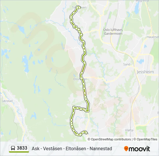 3833 Bus Line Map