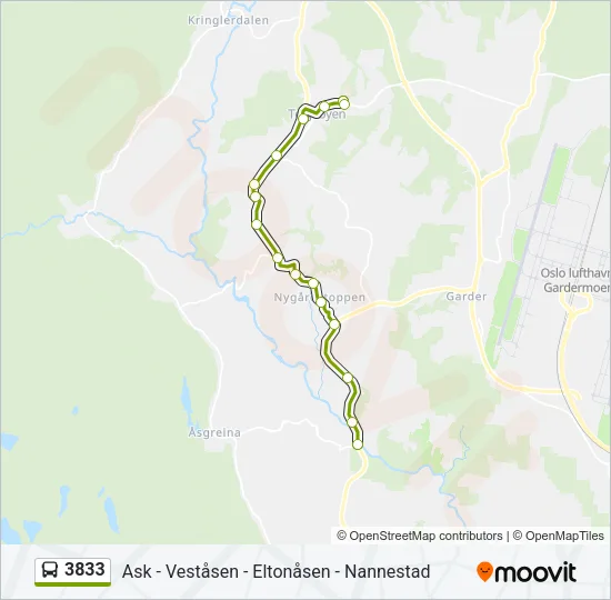 3833 Bus Line Map