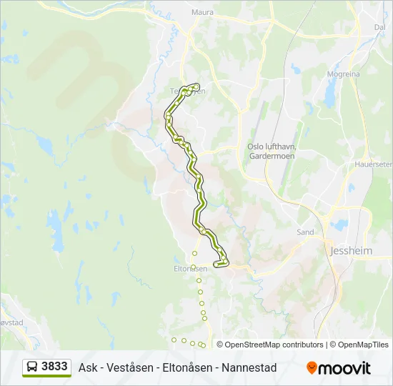 3833 Bus Line Map