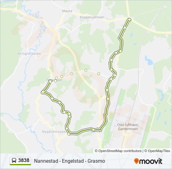 3838 bus Line Map