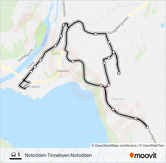 5 Bus Line Map