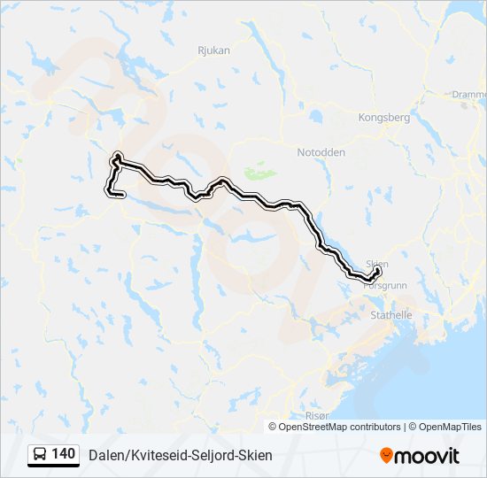 140 bus Line Map