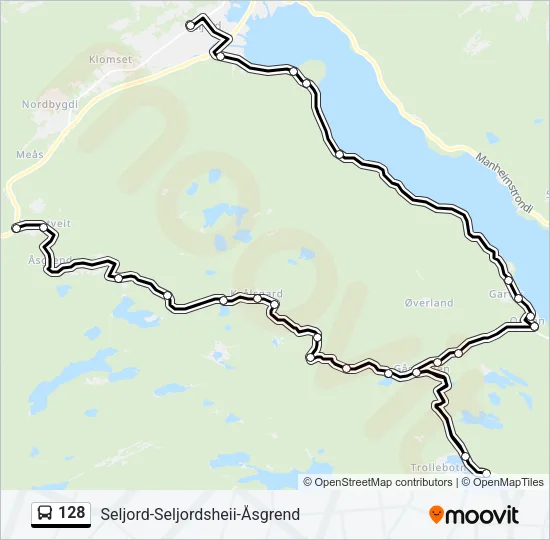128 Bus Line Map