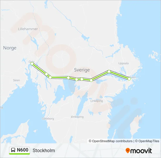 N600 Bus Line Map