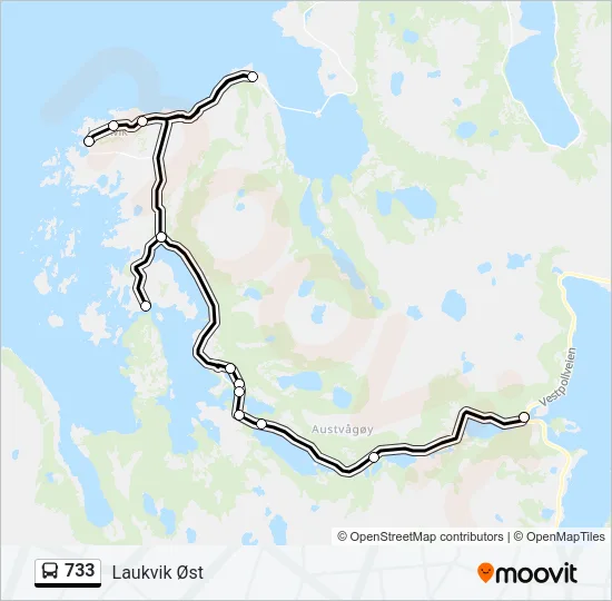 733 Bus Line Map