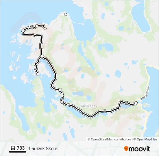 733 Bus Line Map