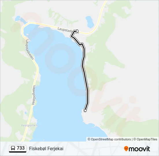 733 Bus Line Map