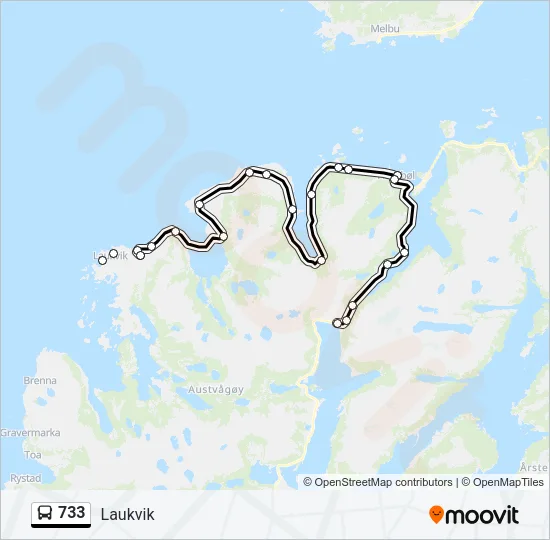 733 Bus Line Map