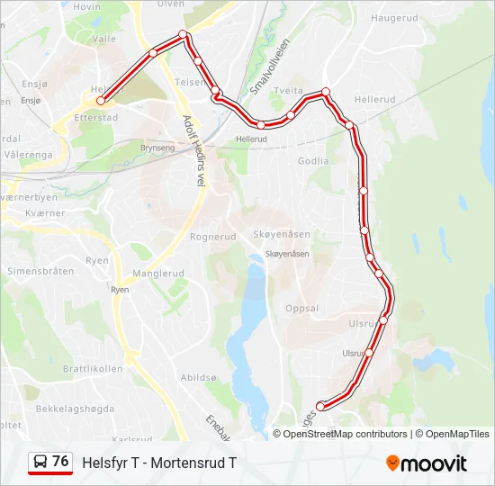 76 Bus Line Map