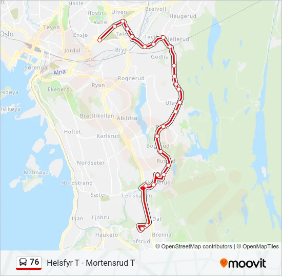 76 Bus Line Map