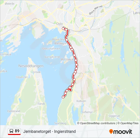 89 Bus Line Map