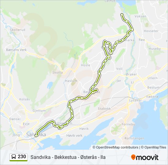 230 bus Line Map