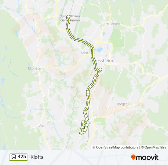 425 bus Line Map