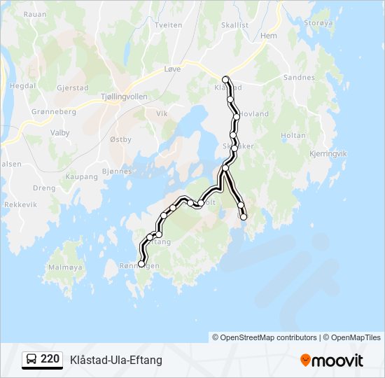 220 Bus Line Map
