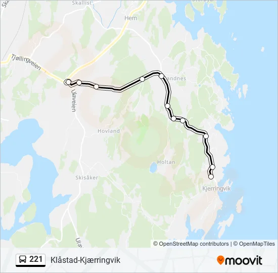 221 Bus Line Map