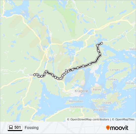 501 bus Line Map