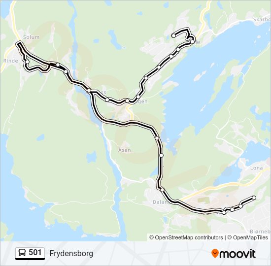 501 bus Line Map