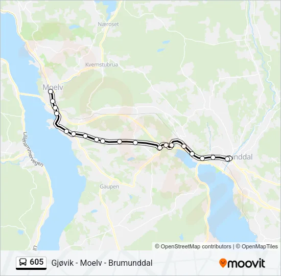 605 Bus Line Map