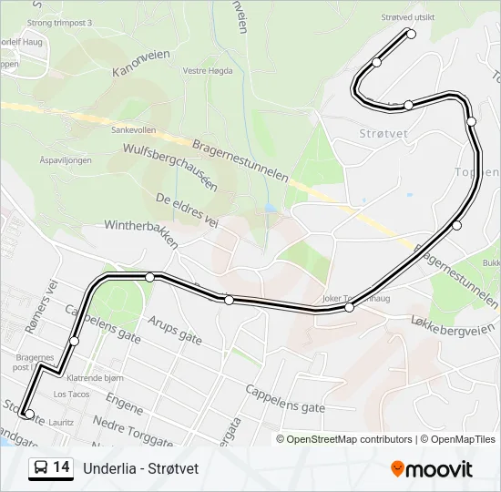 14 Bus Line Map