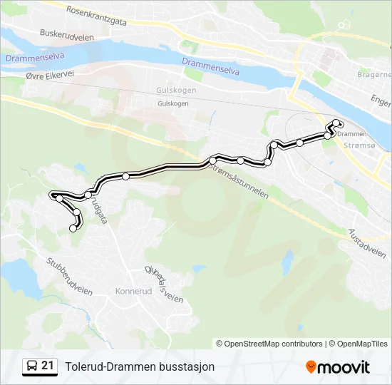 21 Bus Line Map