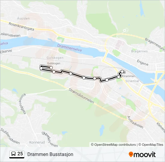 25 Bus Line Map
