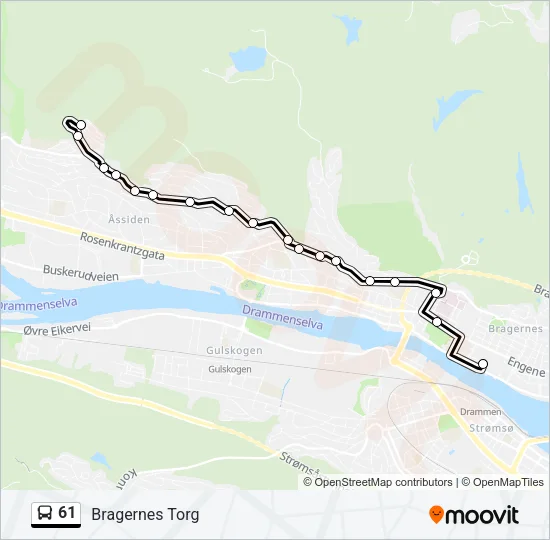 61 Bus Line Map