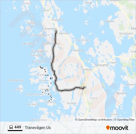 449 Bus Line Map