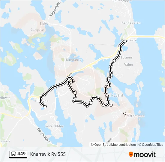 449 Bus Line Map