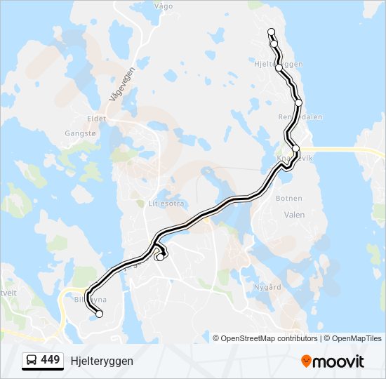 449 Bus Line Map