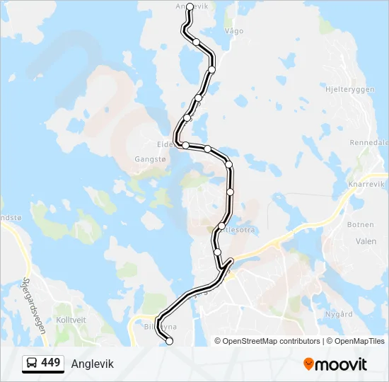 449 Bus Line Map