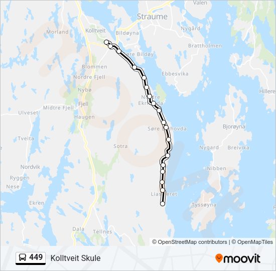 449 Bus Line Map