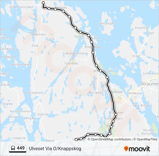 449 Bus Line Map