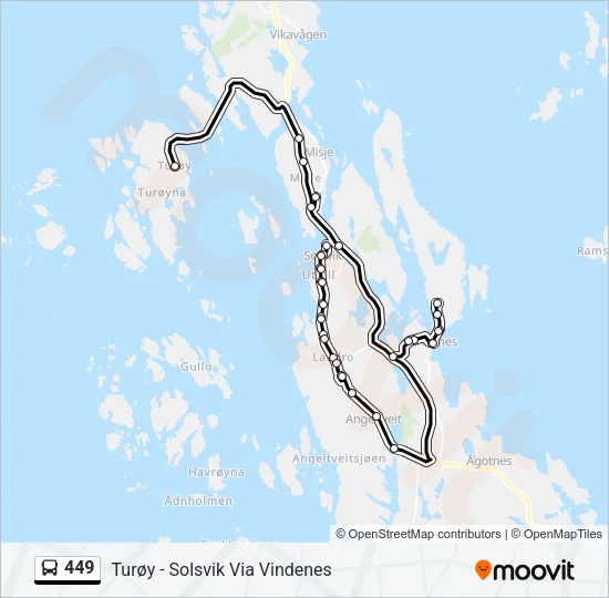 449 Bus Line Map