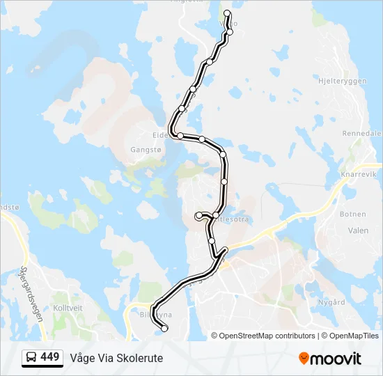 449 Bus Line Map