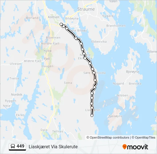 449 Bus Line Map