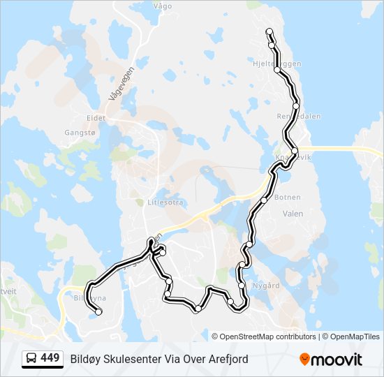 449 Bus Line Map