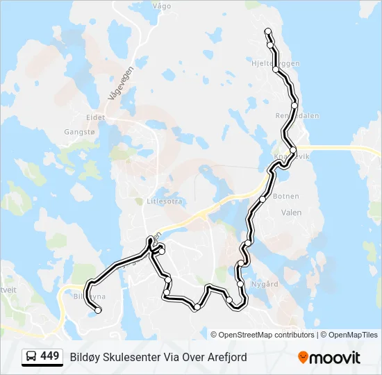 449 Bus Line Map