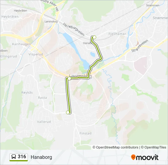 316 Bus Line Map
