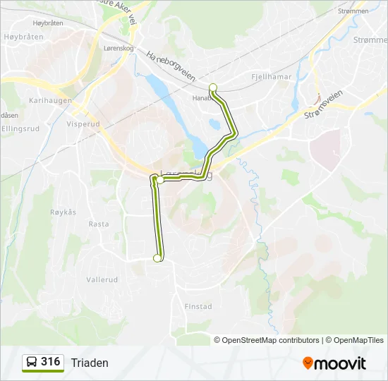 316 Bus Line Map