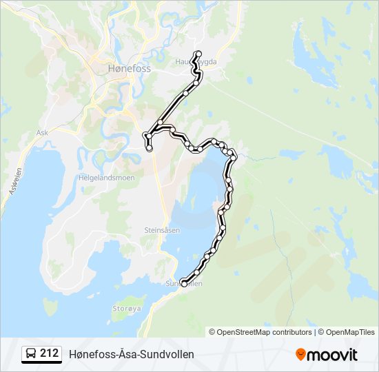 212 bus Line Map