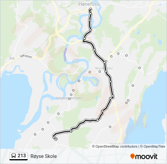 213 Bus Line Map