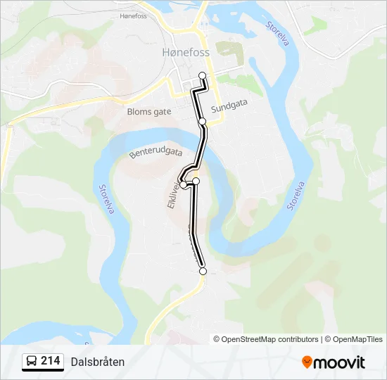 214 Bus Line Map