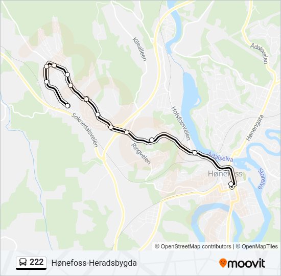 222 bus Line Map