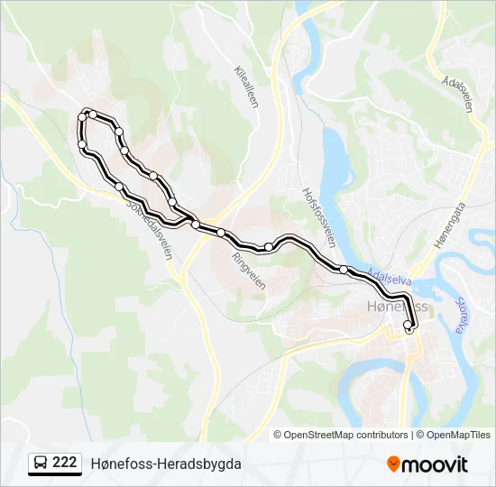 222 Bus Line Map