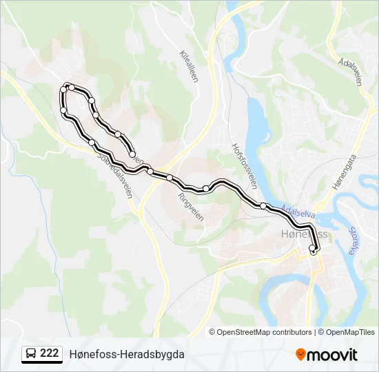 222 Bus Line Map