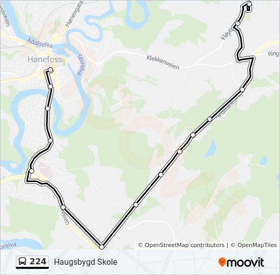 224 bus Line Map