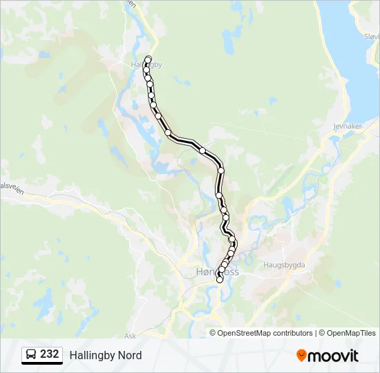 232 Bus Line Map
