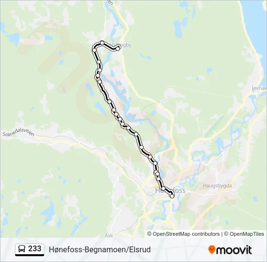 233 Bus Line Map